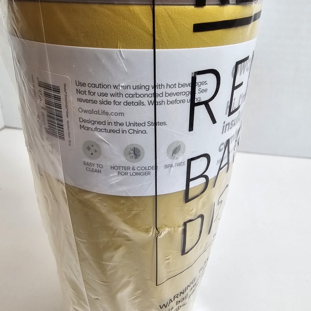 Owala SmoothSip Slider Stainless Steel Tumbler / 20oz / Color: Golden Quest - Picture 5 of 11